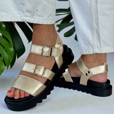 Womens Una Healy Dreams Sandals - Gold