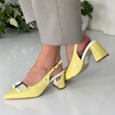 Womens Kate Appleby Sunflower Yellow Fitzwarren Sling Back Shoe Heels - Sunflower Yellow