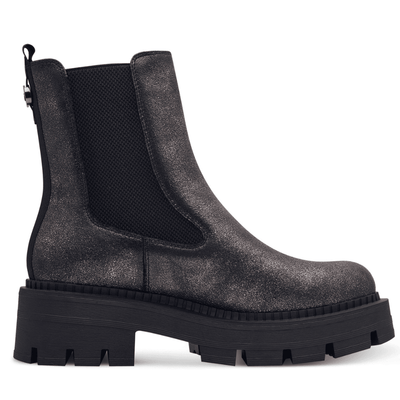 Womens Tamaris 25485 Bronze Shimmer Chunky Ankle Boots - Bronze