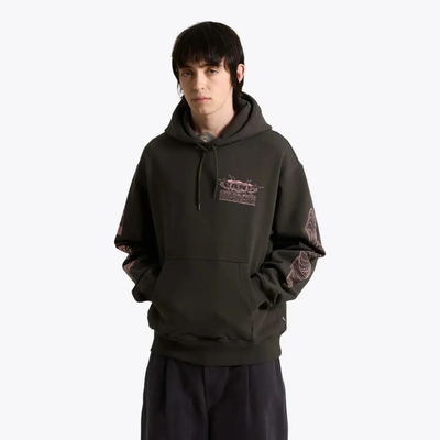 Mens Vans Hotline Radio Faded Black Hoodie - Faded Black