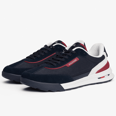 Mens Tommy Hilfiger Retro Suede Cleat Mix Trainers - Desert Sky