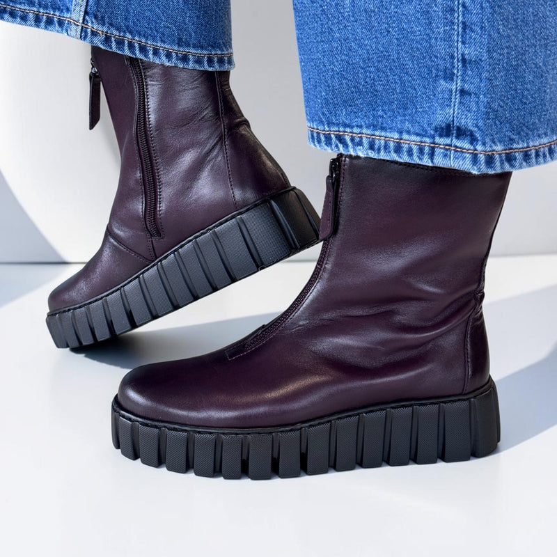 Womens Gabor 8016 Bordeaux Ankle Boots - Bordeaux