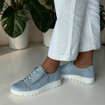 Womens Jana 23704 Side Zip Chunky Trainers - Light Blue
