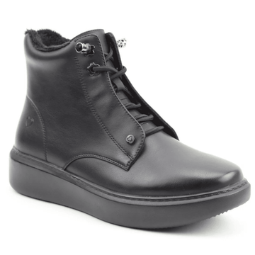 Womens Heavenly Feet Petra Lined Wedge Booties - Black