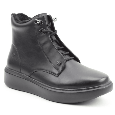 Womens Heavenly Feet Petra Lined Wedge Booties - Black