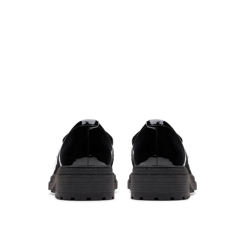 Girls Clarks Orinoco3 Edge School Shoes - Black Patent