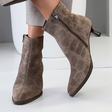 Womens Unisa Lomas Taupe Suede Ankle Boots - Taupe