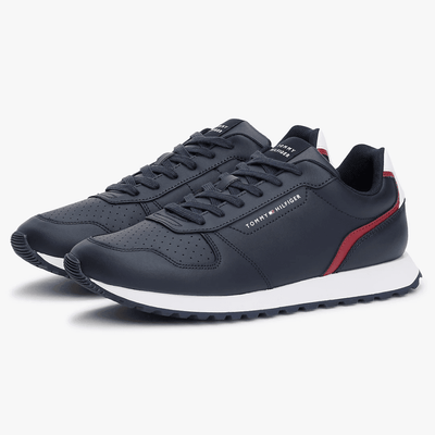 Mens Tommy Hilfiger Logo Colour-Blocked Trainers - Desert Sky