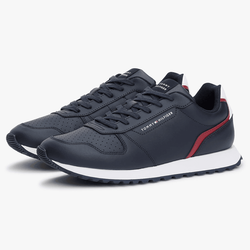 Mens Tommy Hilfiger Logo Colour-Blocked Trainers - Desert Sky