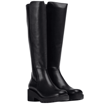 Womens Unisa Jabilo Leather Knee High Boots - Black