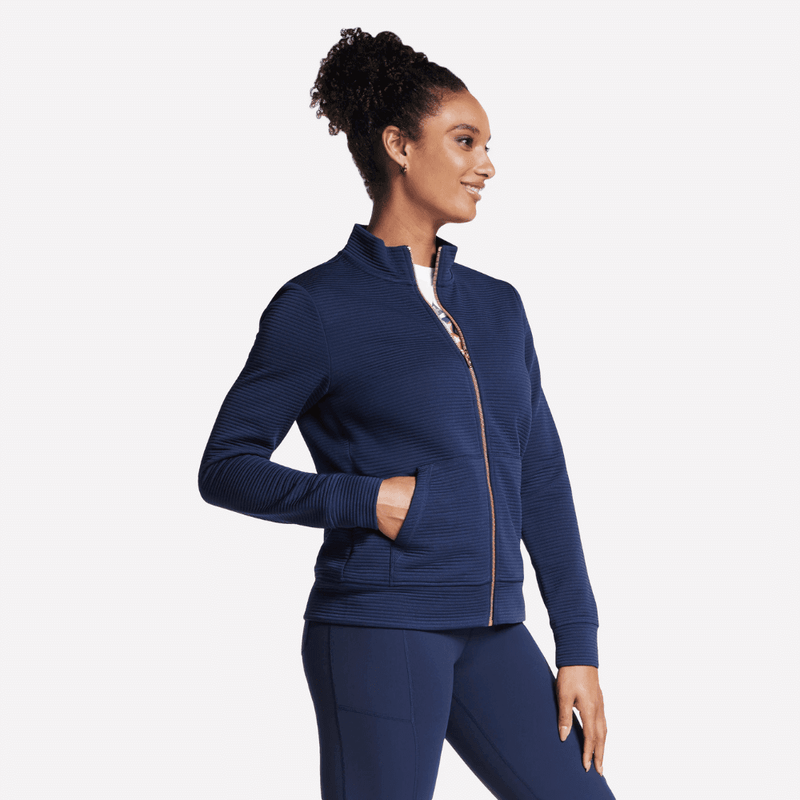 Womens Skechers The Hoodless Hoodie Go Walk Everywhere Jacket - Navy