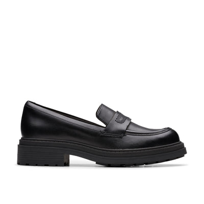 Girls Clarks Orinoco3 Edge School Shoes - Black