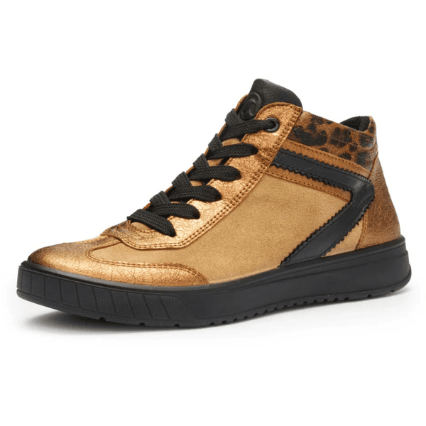 Womens Ara Rom Zip Trainer Boots - Brown Leopard - Brown