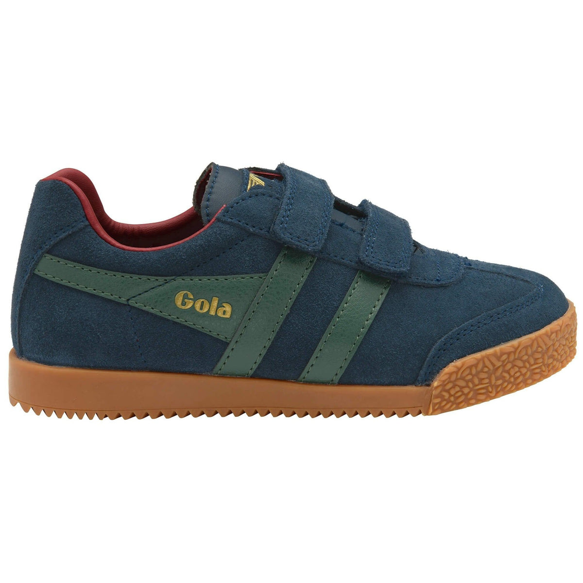 Kids Gola Harrier Strap Navy Trainers