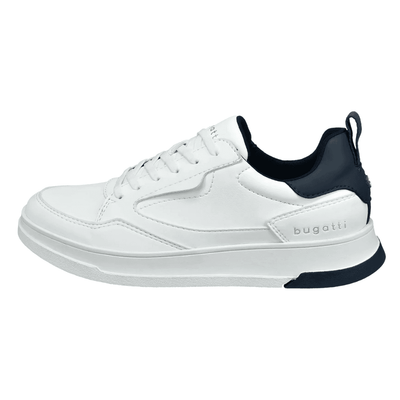 Bugatti Mens AA502 White with Navy Leather Trainers - White