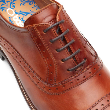 Mens Base London Ascot Formal Lace-up Shoes - Burnt Tan