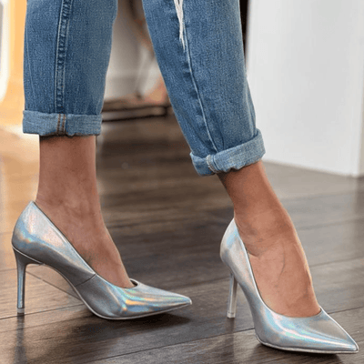 Womens Tamaris Ladies Iridescent High Heels - Silver