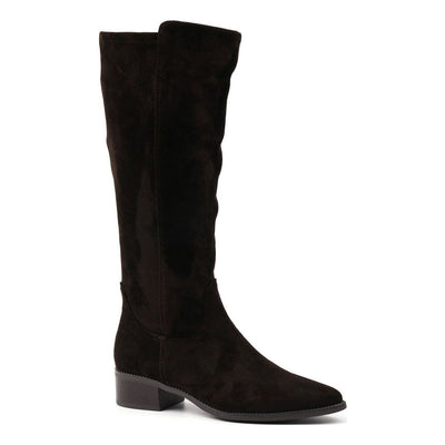 Womens Lunar Kendra Dark Brown Suede Long Boots - Dark Brown