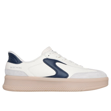 Womens Skechers 185460 Off White Duraleather & Suede Overlay Lace-Up Hotshot Hi Slip-Ins - Off White