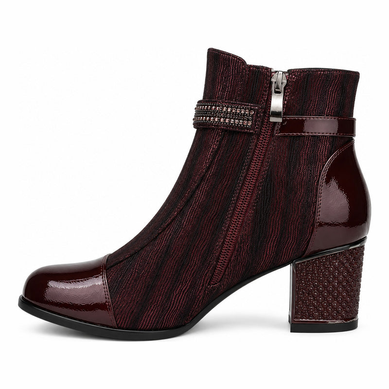 Womens Redz H701 Ankle Boots - Burgundy