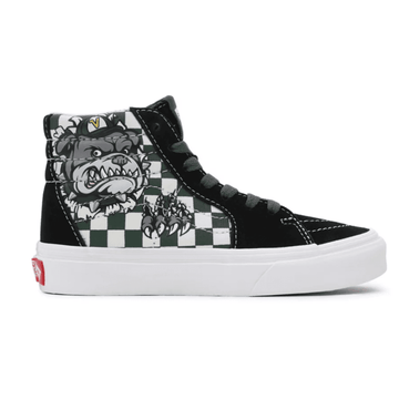 Vans Kids Sk8-Hi in Black With Bull Dog - Black Bulldog