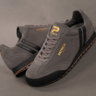 Mens Patrick Rio Trainers - Grey with Black