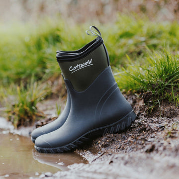 Unisex Cotswold Winfield Short Green Wellingtons - Green