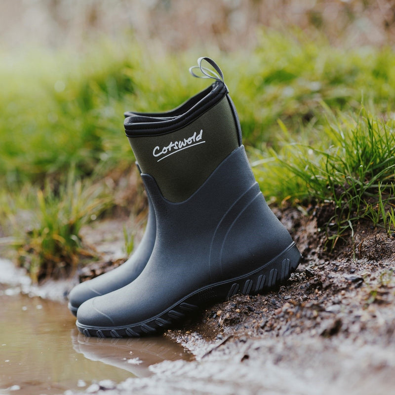 Unisex Cotswold Winfield Short Green Wellingtons - Green