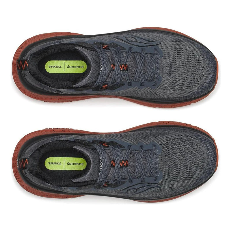 Mens Saucony S101015 Guide Trail Carbon/Rust Trainers - Carbon/Rust