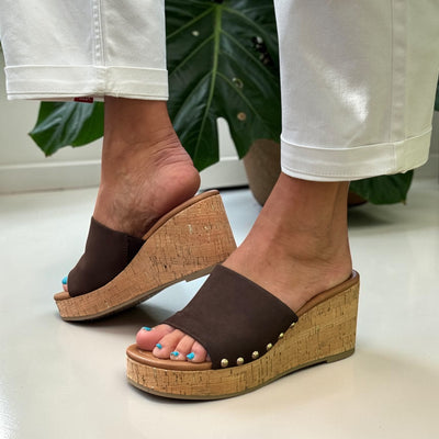 Womens Marco Tozzi 27208 Chocolate Wedge Sandals - Chocolate