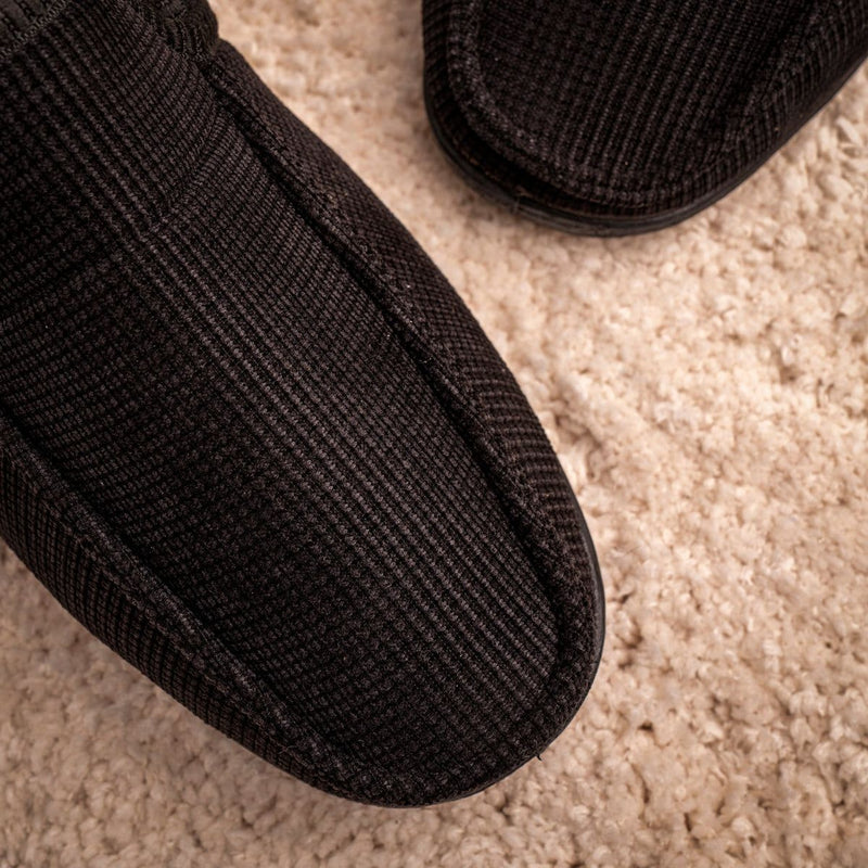 Mens Lazy Dogz Dylan Black Slippers - Black