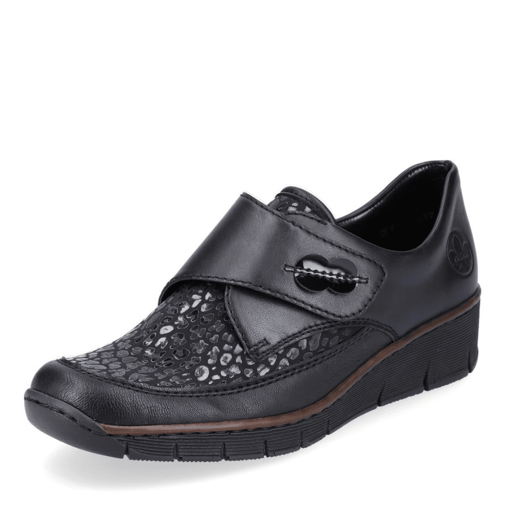 Womens Rieker 537C0 Wedge Velcro Shoe