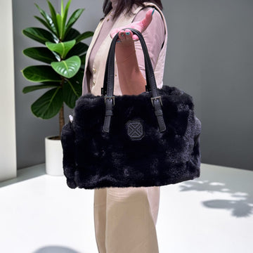 Womens Xti 184716 Fur Handbag - Black