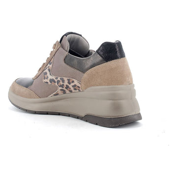 Womens Igi & Co 21523 Side Zip Wedged Trainers - Beige and Brown