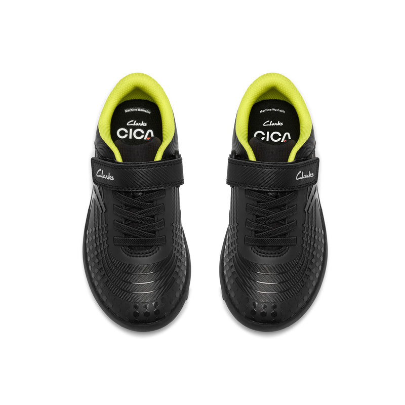 Boys Clarks CICA Goal Kid Football Shoes - Black
