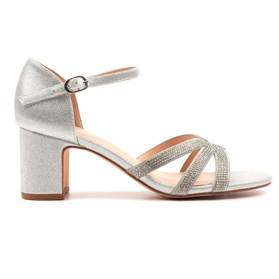 Womens Lunar Roseanne Block Heels - Silver