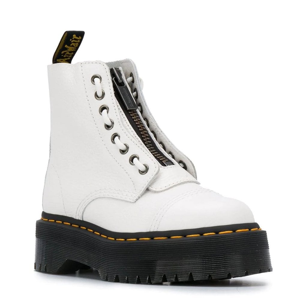 Womens Dr Martens Sinclair White Leather Platform Boots
