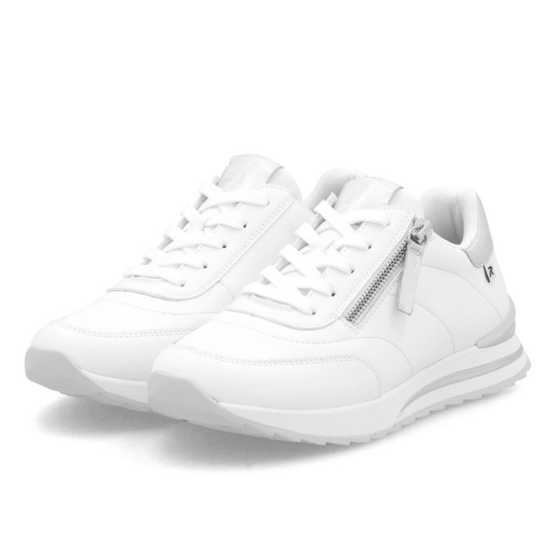 Womens Rieker W2402 White Wedge Sporty Trainers - White