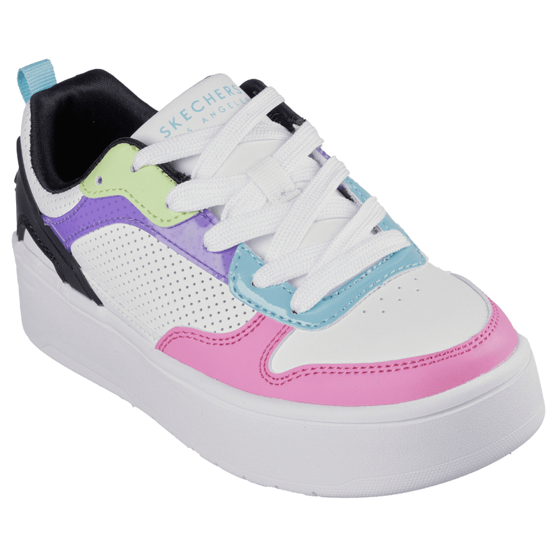 Skechers Girls Court High Colour Crush Trainers - White