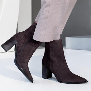 Womens Tamaris 25394 Cigar Structured Ankle Boots - Cigar Structured