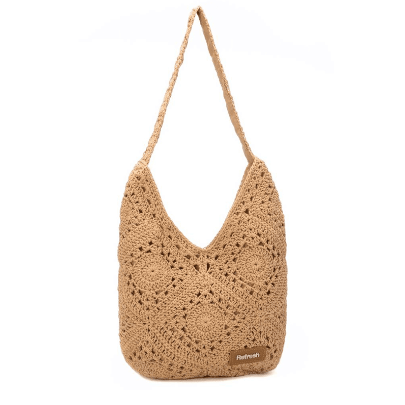 Womens Refresh 183403 Woven Shoulder Bag - Camel