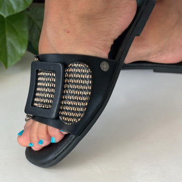 Womens Refresh 175029 Black Sliders - Black