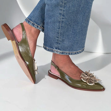 Womens AW26 Nemonic 2497 Renata Khaki Sling Pumps - Khaki