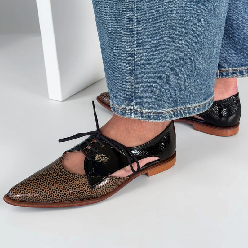 Womens AW26 Nemonic 2415 Margot Negro Flat Shoes - Negro