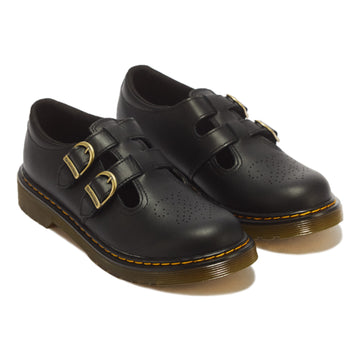 Youth Girls Dr Martens 8065 Softy T Leather Black Mary Jane School Shoes - Black