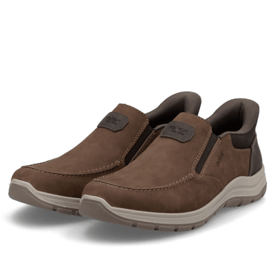 Mens Rieker 03655 Brown Wide Fit Slip On Shoes - Brown