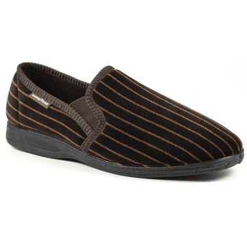 Goodyear Mens Don Brown Stripe Slippers - Brown