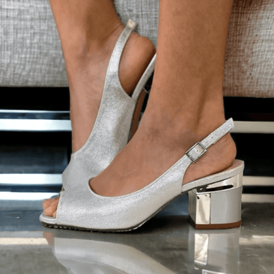 Womens Lotus Evelyn Slingback Sandals - Silver