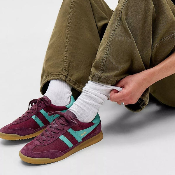Womens Gola Tornado Maroon Wine Gum Sole Trainers - Windsor Wine