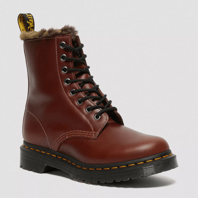 Womens Dr Martens 1460 Serena Fur Lined Boots Brown - Brown